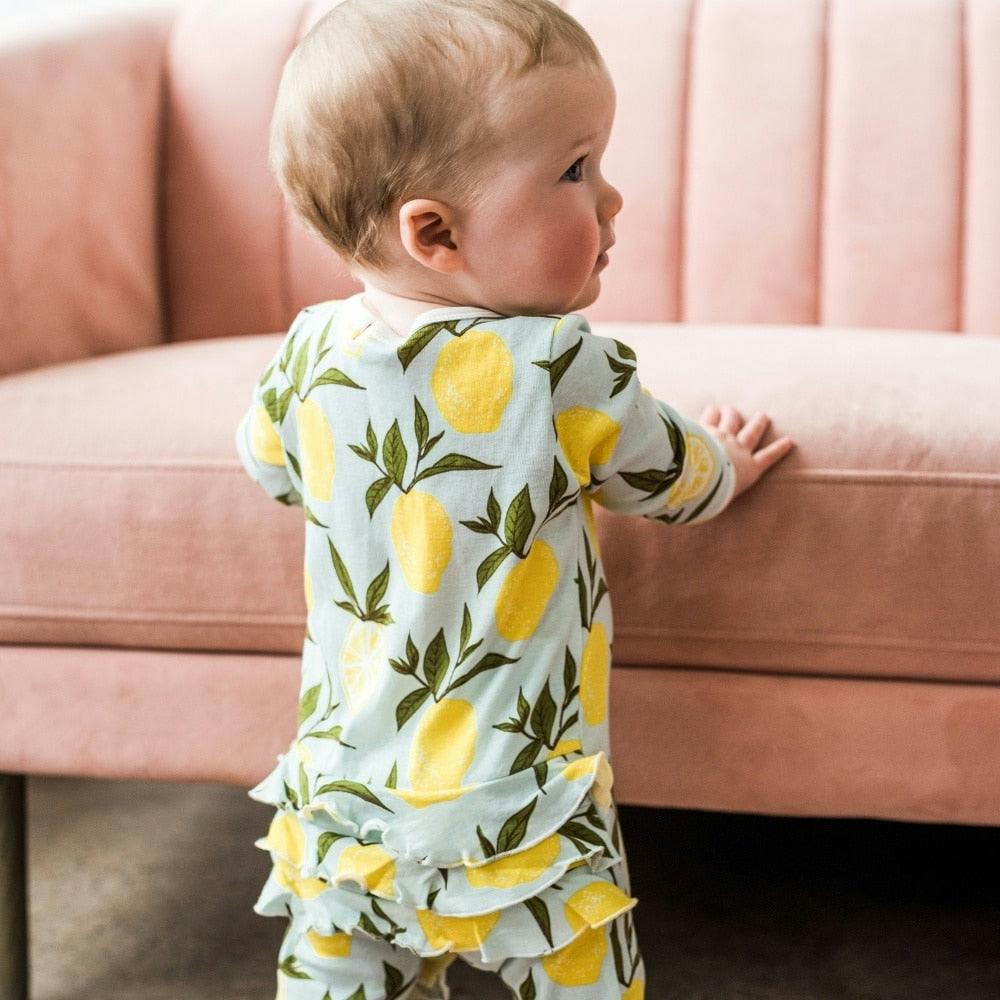 Homestead Organic Cotton Ruffle Zipper Footed Romper