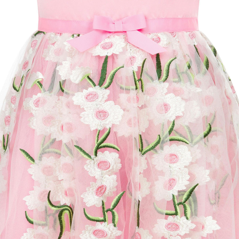 Margarita Embroidered Tulle And Satin Occasion Party Dress