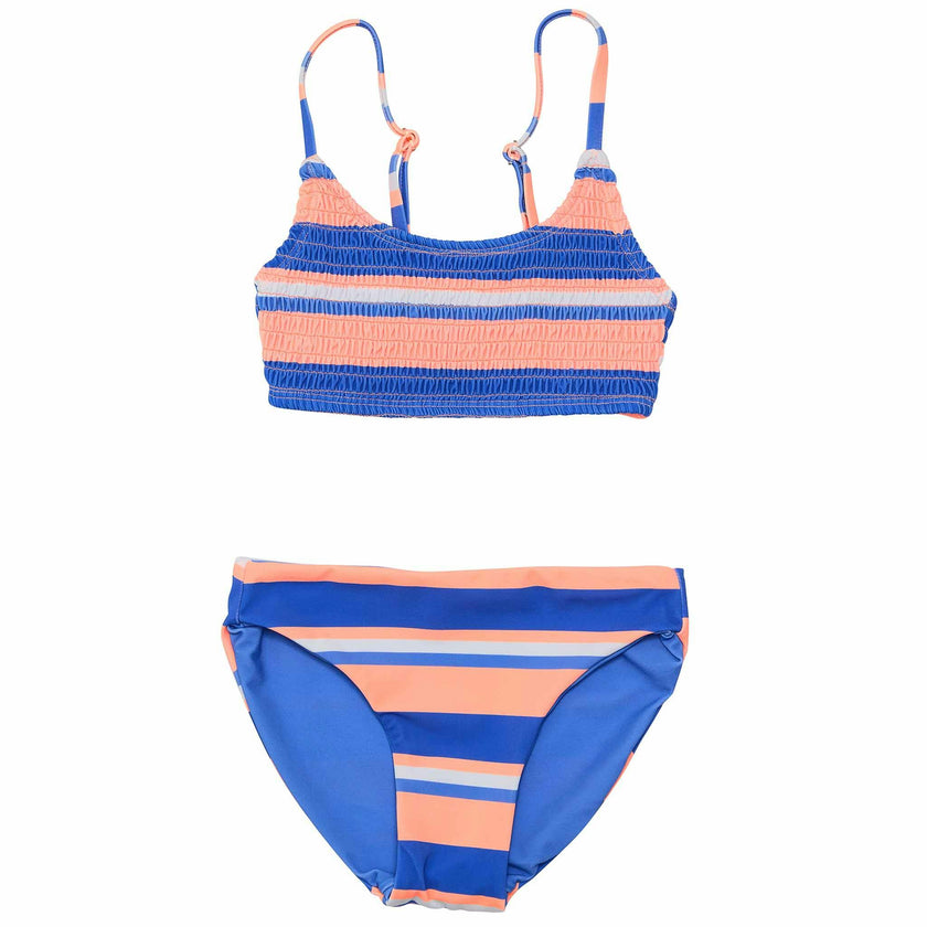 Reversible Sustainable Spaghetti Strap Smocked Top Bikini