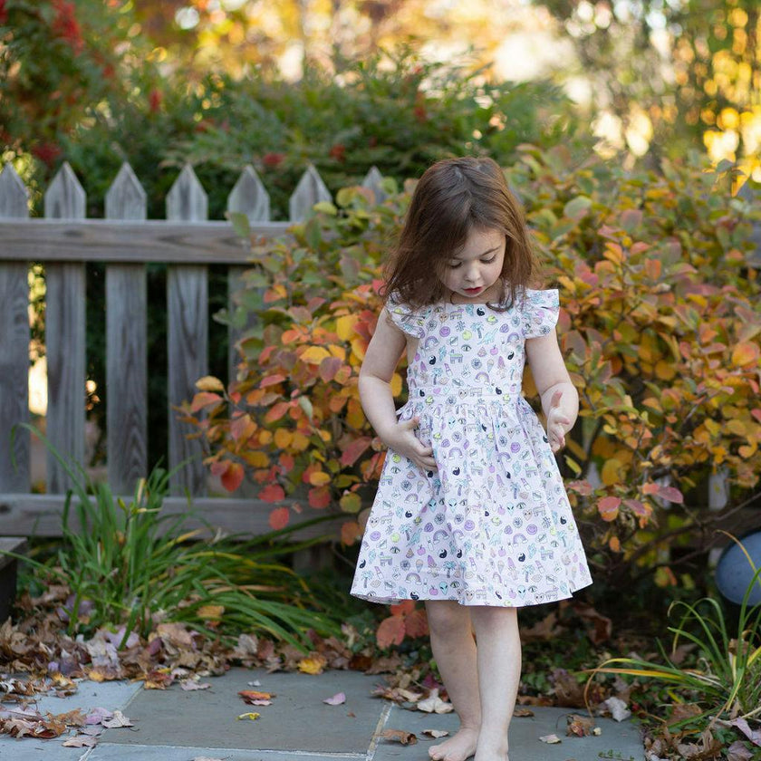 Ruffle Sleeve Dress in 90s Toys