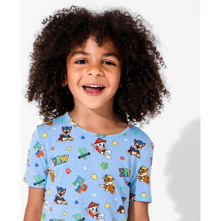 PAW Patrol: Varsity Blue Bamboo Kids Pajama Short Set
