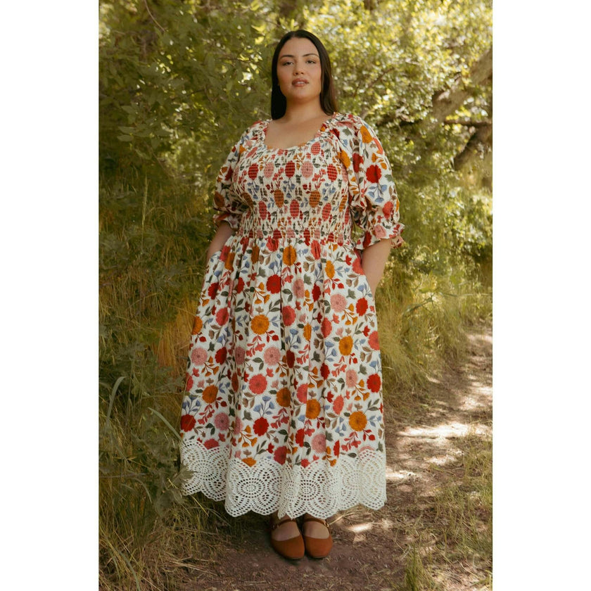 Teagan Dress in Sepia Flower