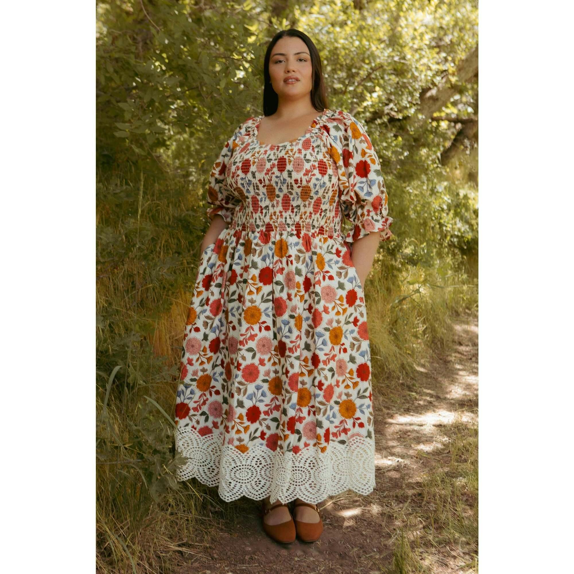 Teagan Dress in Sepia Flower