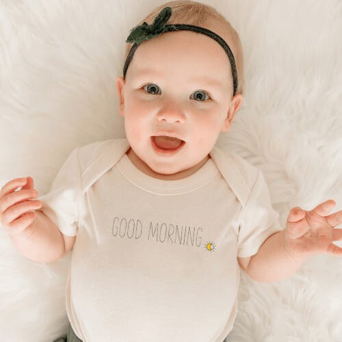 graphic bodysuit | good morning