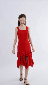 Radiant Red Elliston Bow-Tail Dress