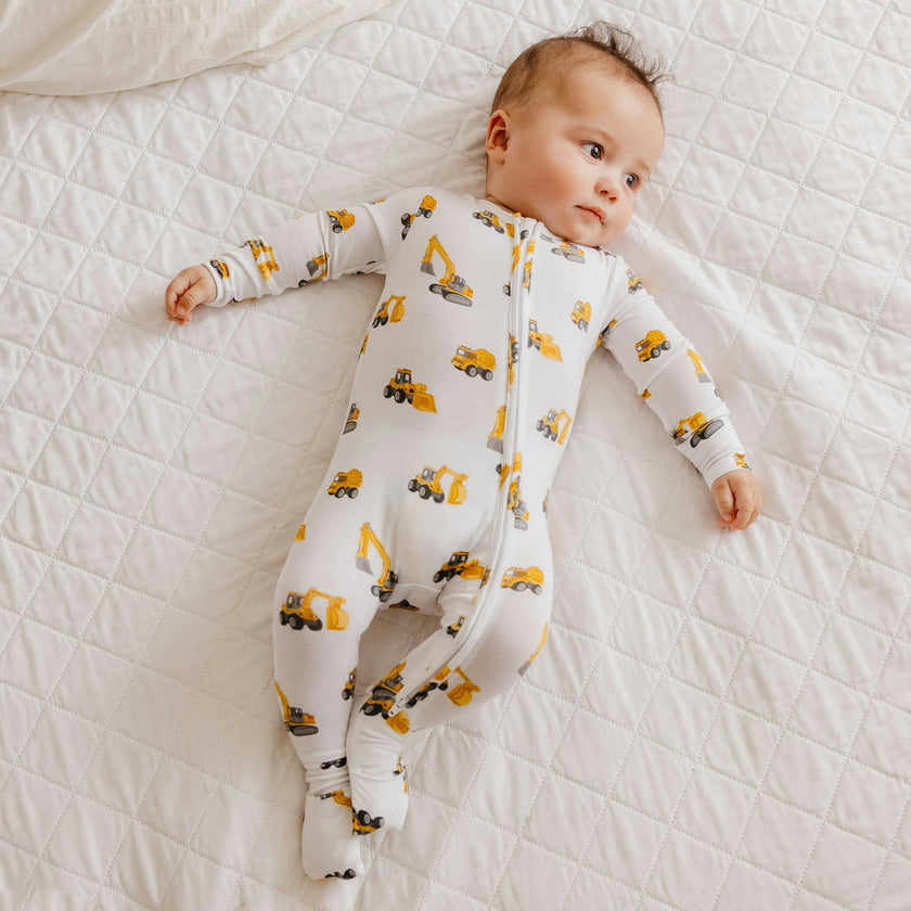 Bamboo Convertible Zip-Up Footie Pajama - Dozer