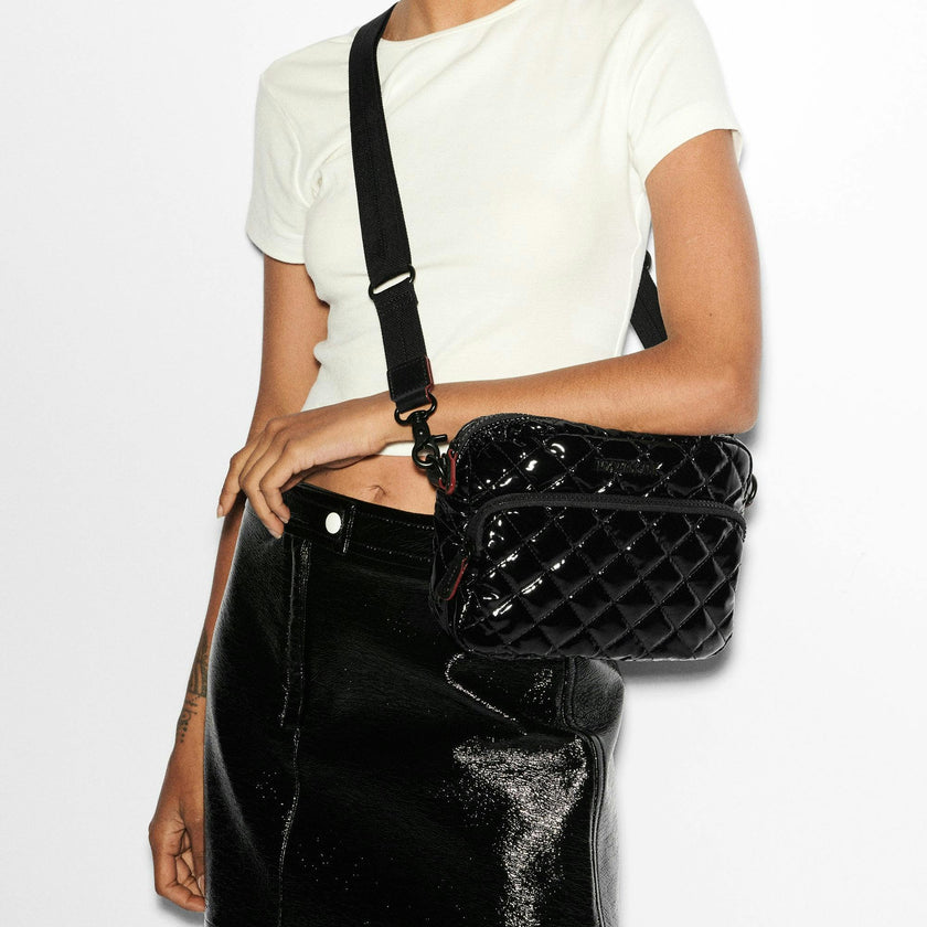 Black Lacquer Small Metro Camera Bag