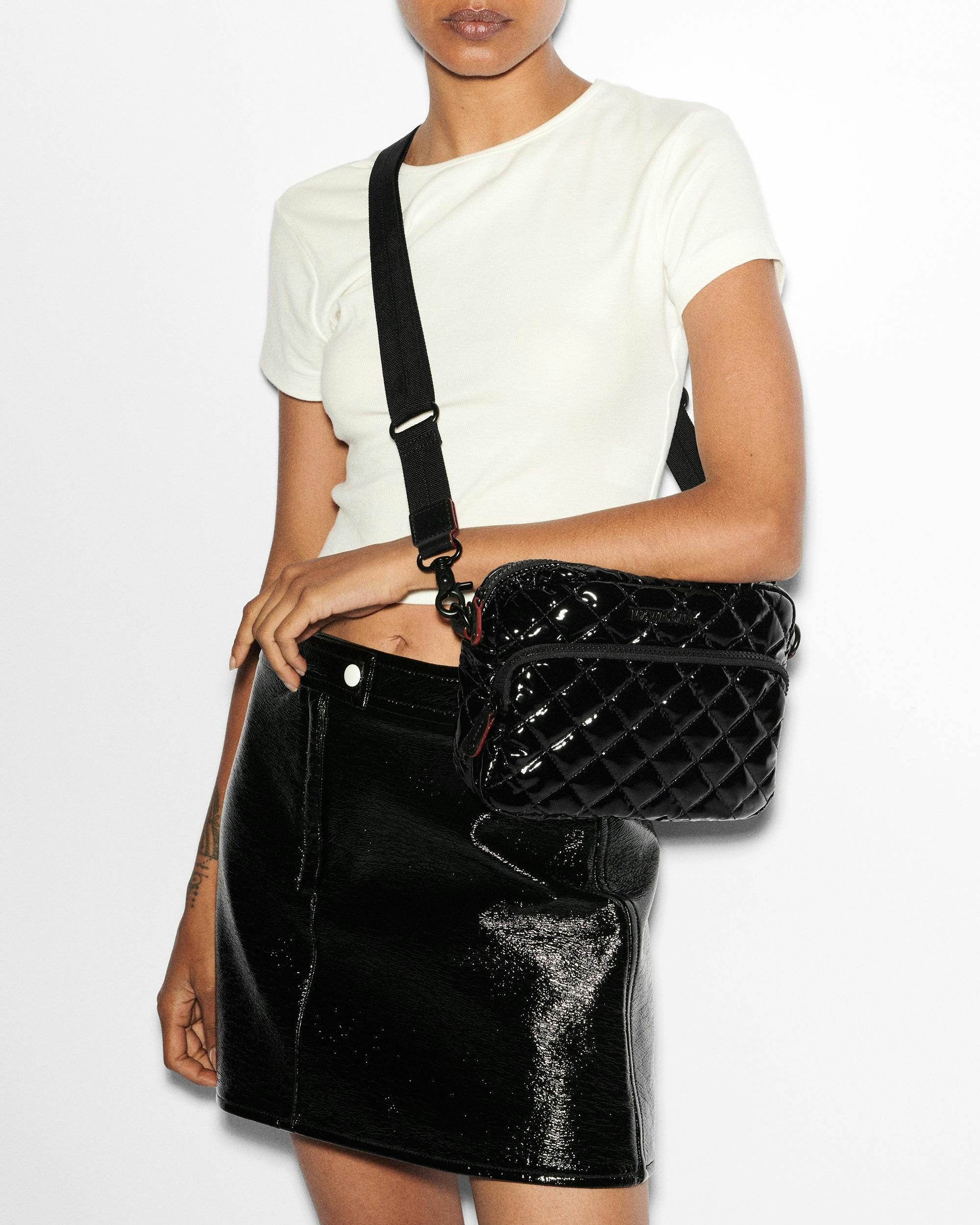 Black Lacquer Small Metro Camera Bag