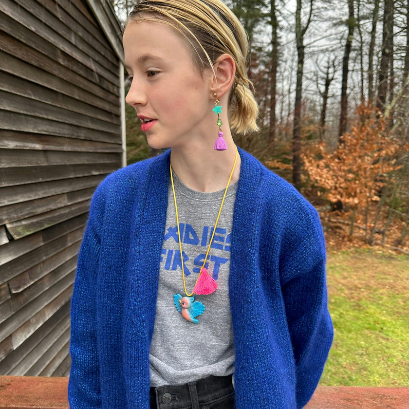 BIRDIE THE BLUE BIRD NECKLACE