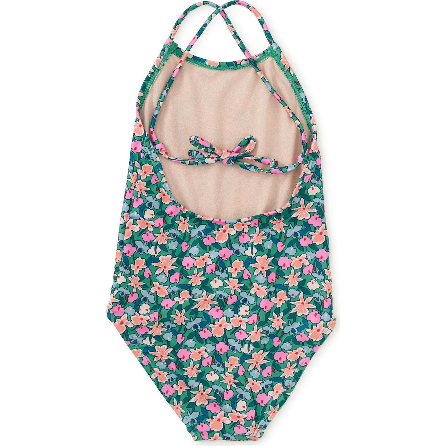Cross Back One-Piece Swimsuit, Blue