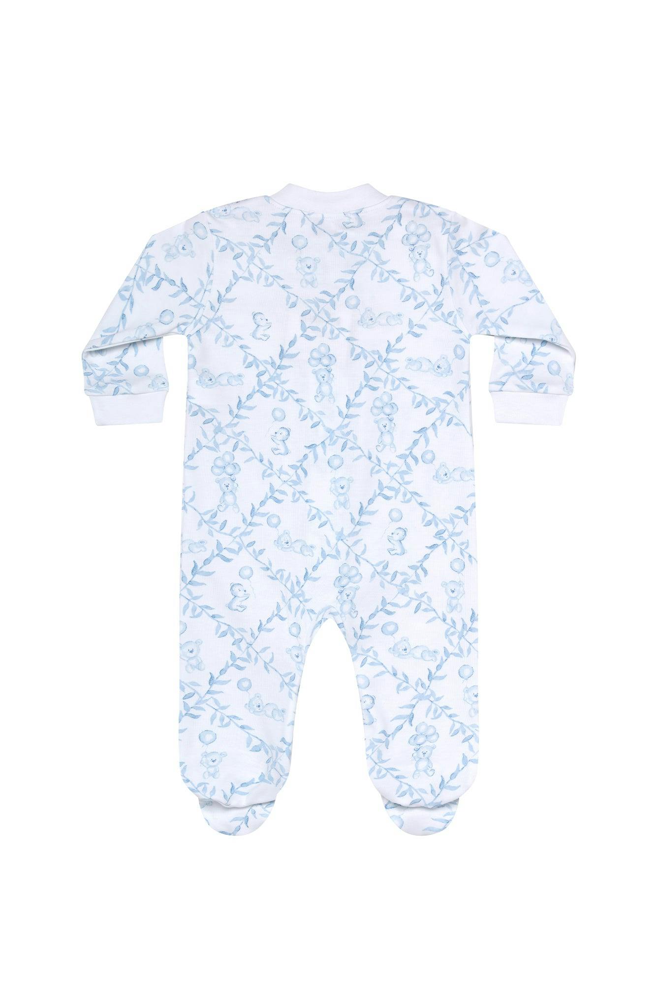 Blue Bears Trellace Zipper Footie