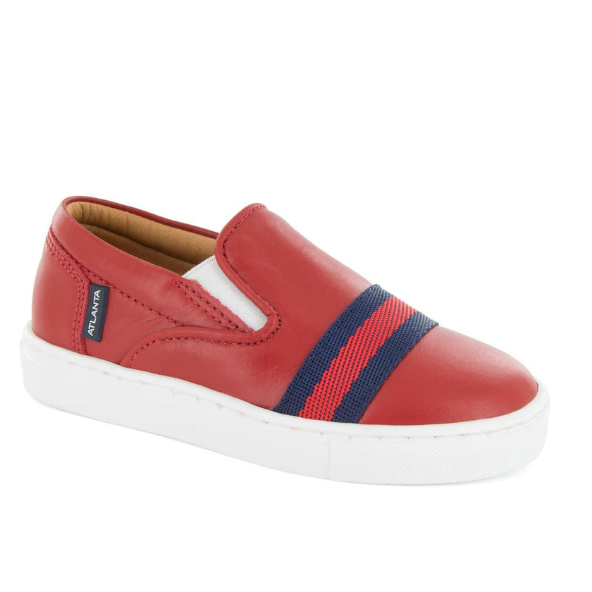 Slip On Sneaker, Red Smooth Leather