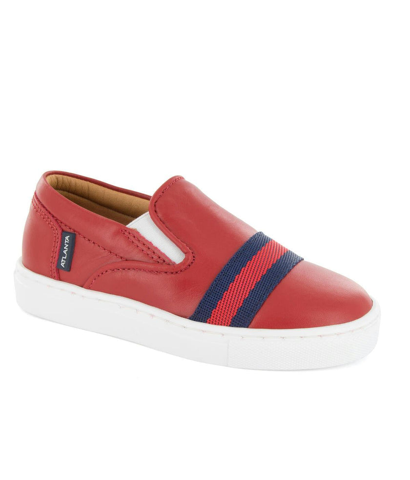 Slip On Sneaker, Red Smooth Leather