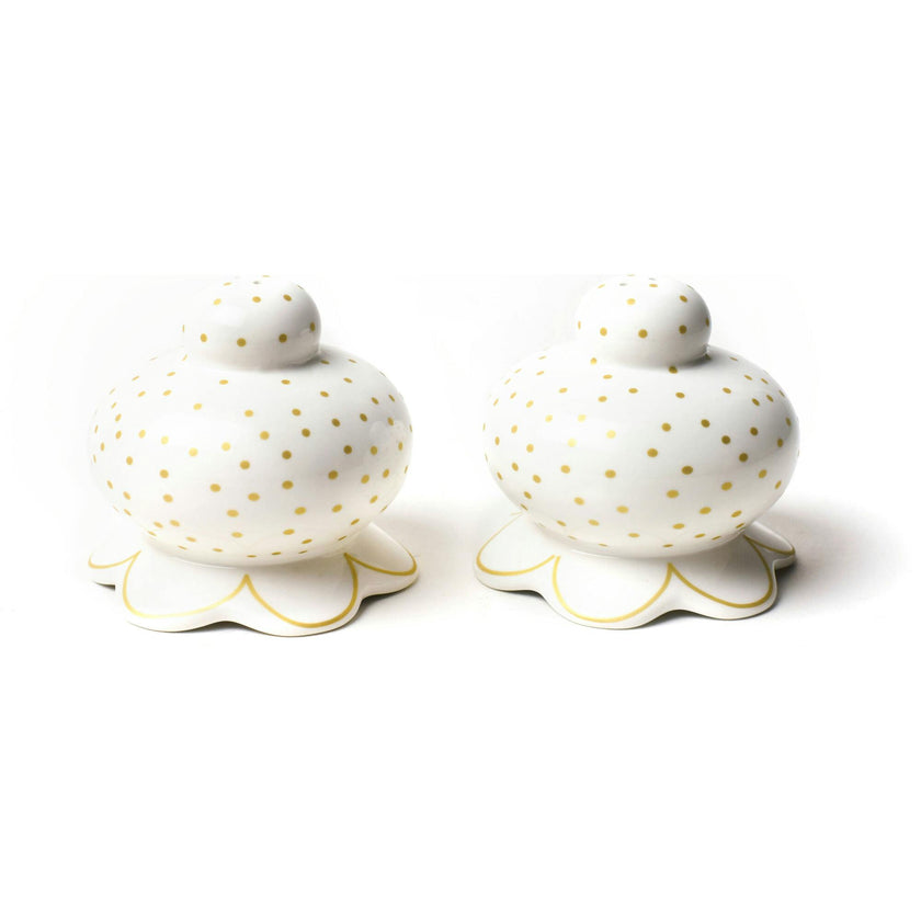 Deco Gold Scallop Salt and Pepper Shaker Set