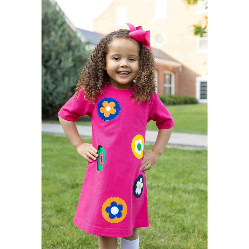 Pique Knit Dress With Flower Dots