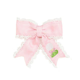 Golf Tee Embroidered Lace Bow Clip