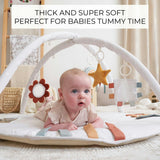 Beautiful Baby Play Gym & Tummy Time Mat - Soft Cotton Mat with 4 Cute Toys & Cards - Perfect Activity Area for Your Girl/Boy - Stylish Infant Floor Playmat