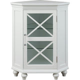 Blue Ridge Corner Wooden Floor Cabinet with Adjustable Shelves