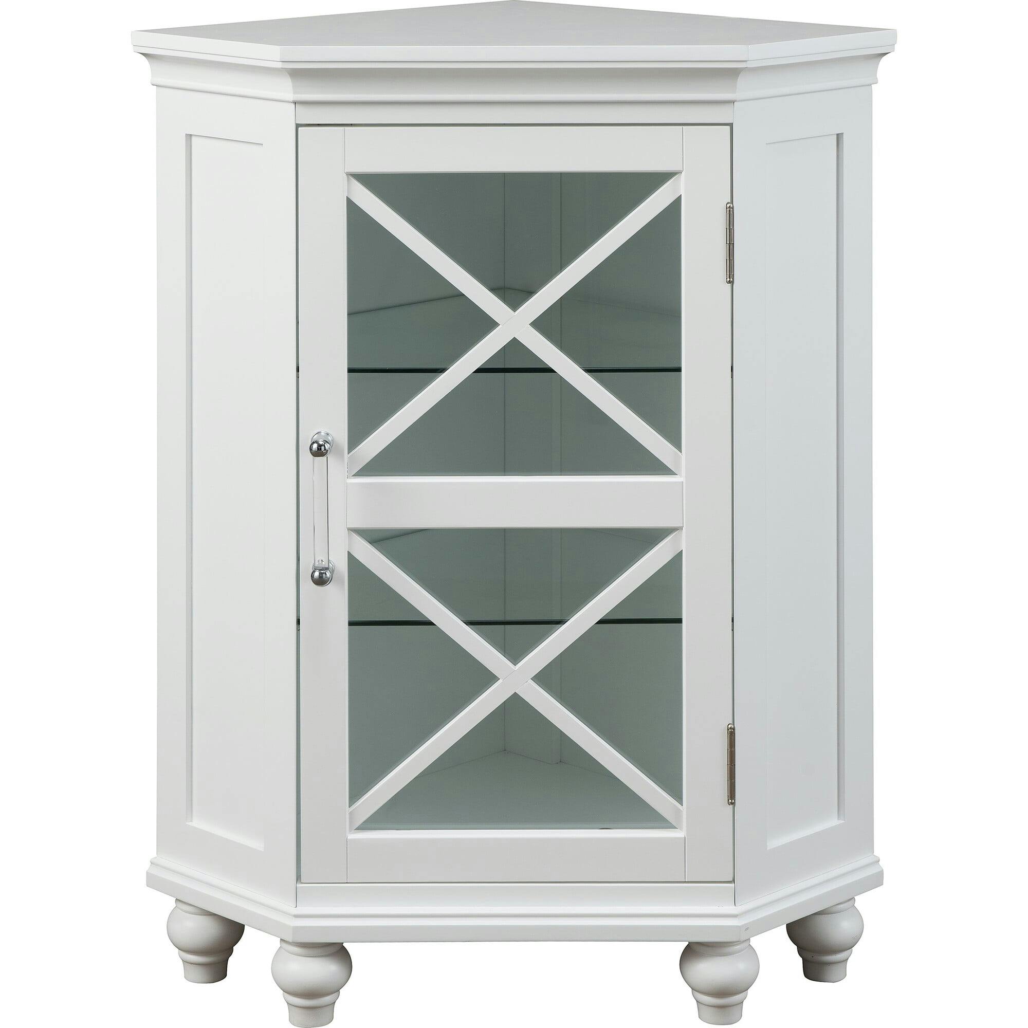 Blue Ridge Corner Wooden Floor Cabinet with Adjustable Shelves