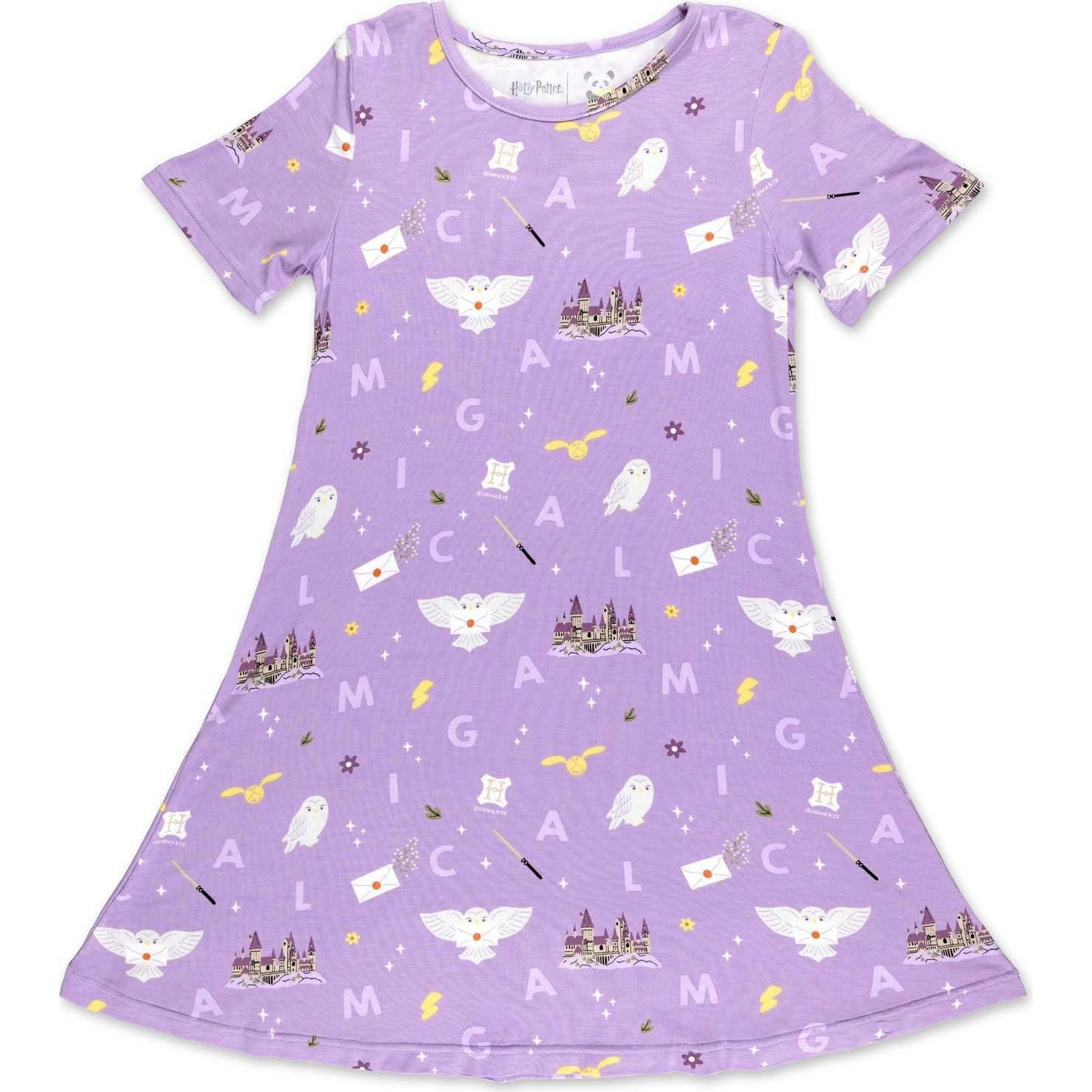 Hedwig's Magical Mail Bamboo Girls' Short Sleeve Dress