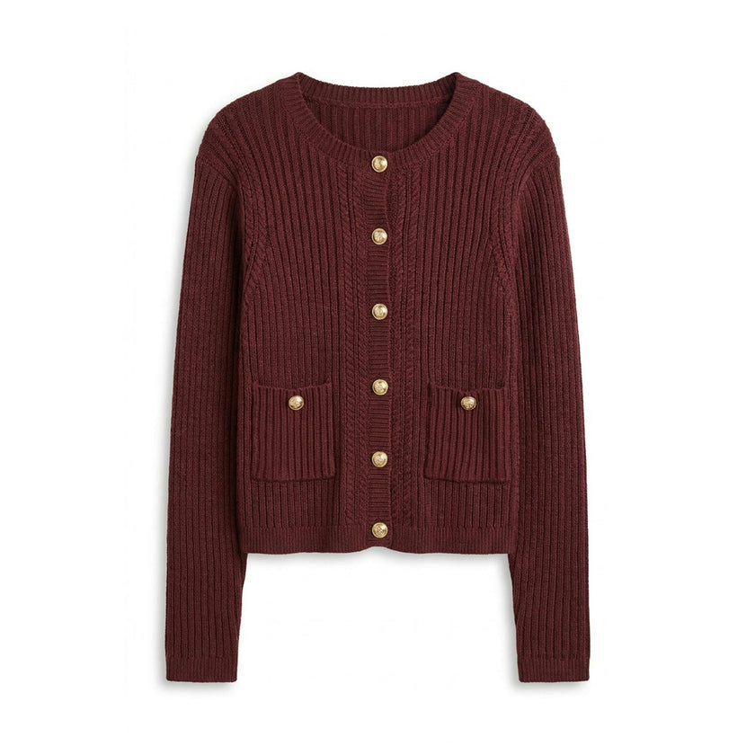 Side Braiding Knit Cardigan