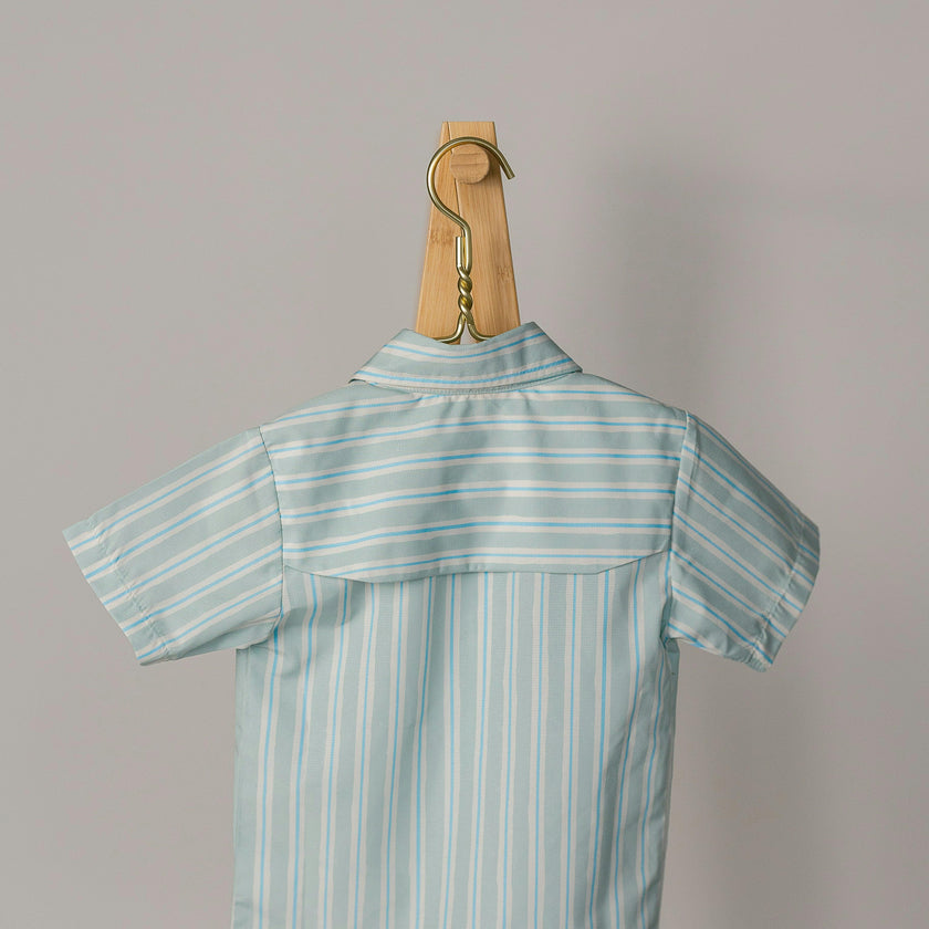 Sporting Shirt in Stripe In Blue Jay