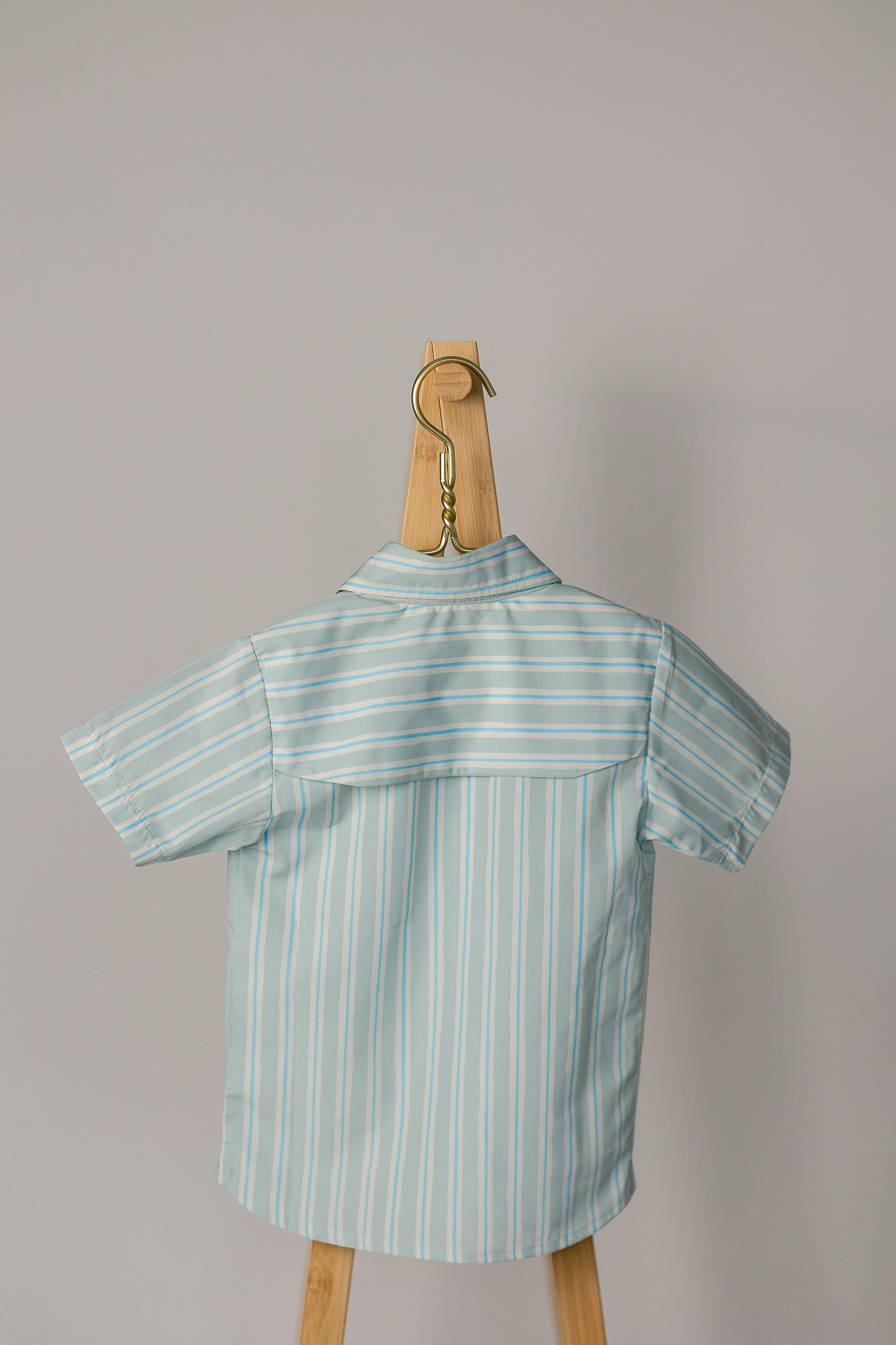 Sporting Shirt in Stripe In Blue Jay