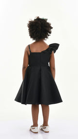 Black Riviera Off Shoulder Ruffle Dress