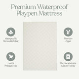 Sleepah Pack and Play Mattress Foam Pad 38 x 26 x 1.5 for Playpen, Portable Playyard Mattress waterproof Washable & Removable Cover Breathable Mattress Topper