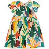 Puff Sleeve Empire Dress, Multi