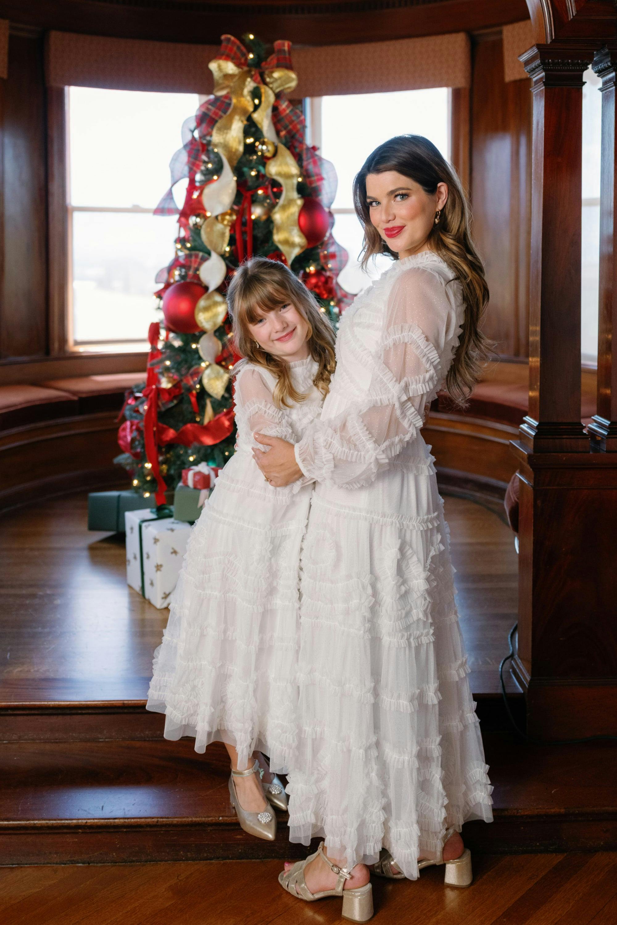 Sinead Dress in Ivory Gilded Tulle