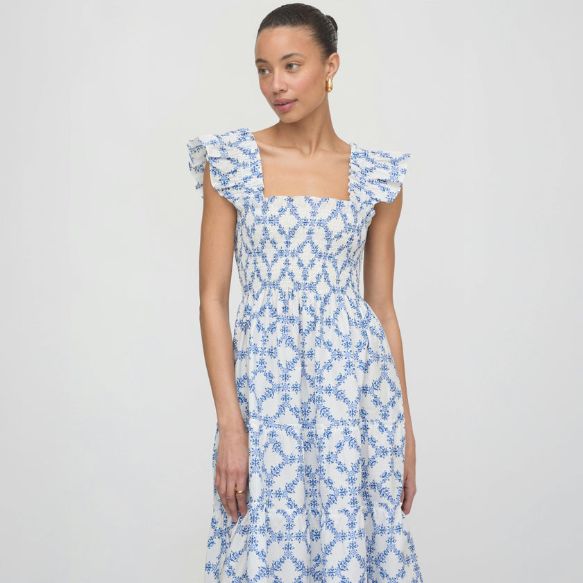 The Ellie Nap Dress - Blue Marigold Block