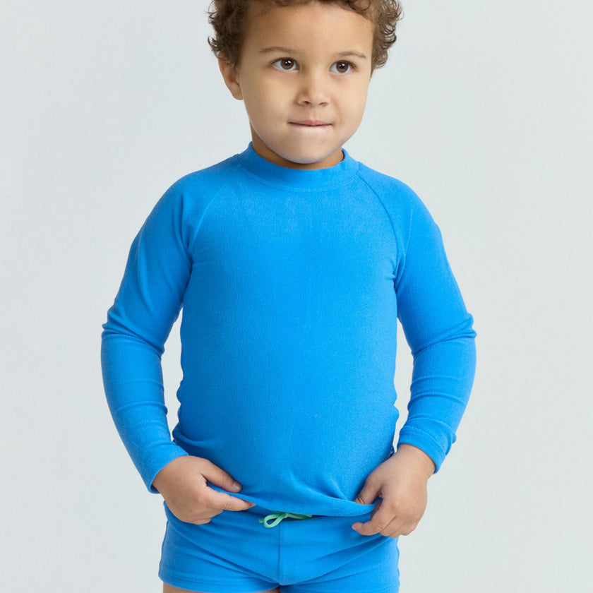 unisex deep sea blue terry rashguard
