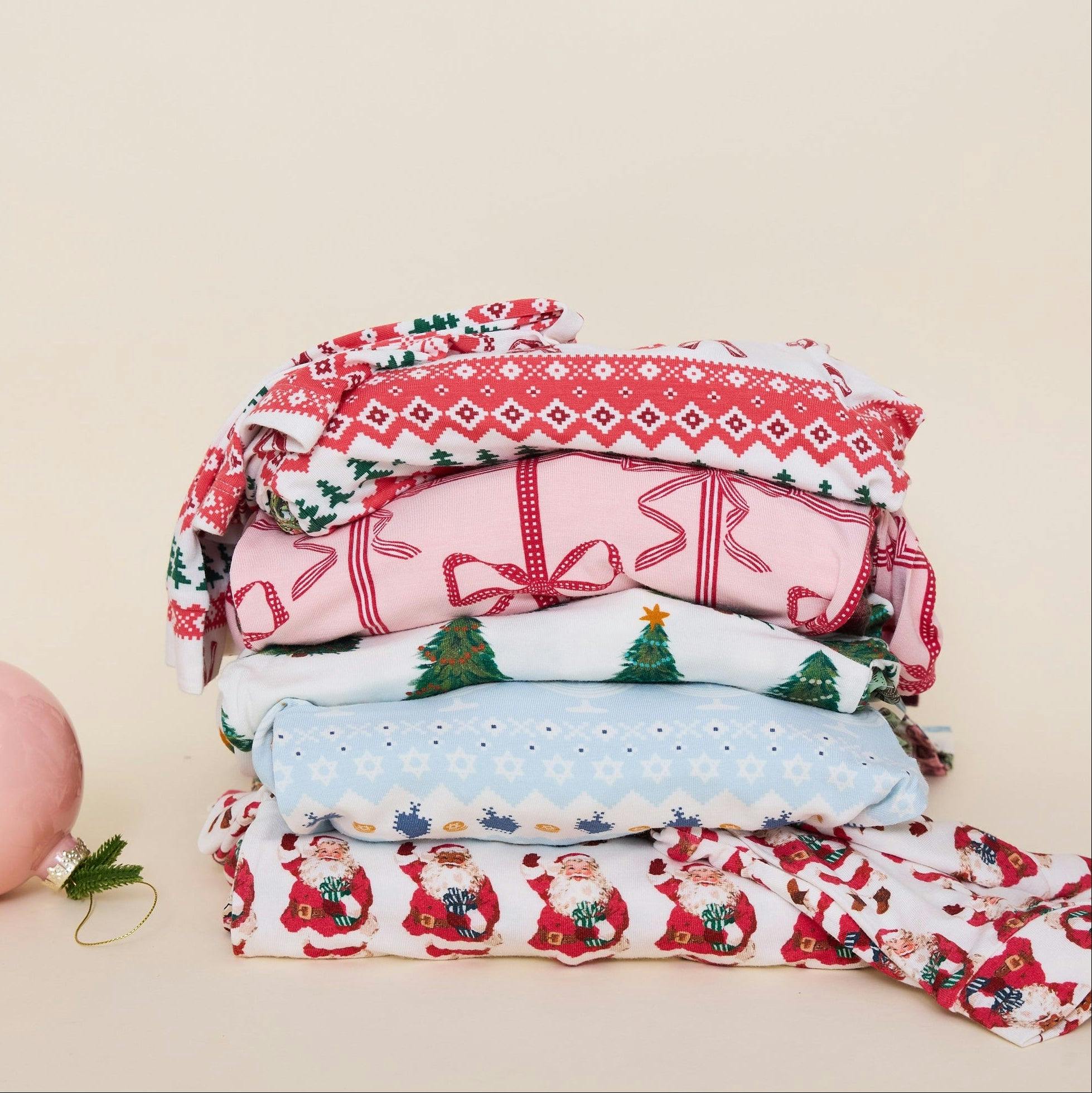 Baby Bamboo Romper - Vintage Santas