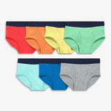 Kids brief 7-pack in solid rainbow mix