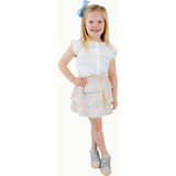 Ruffle Button Down Tank in White