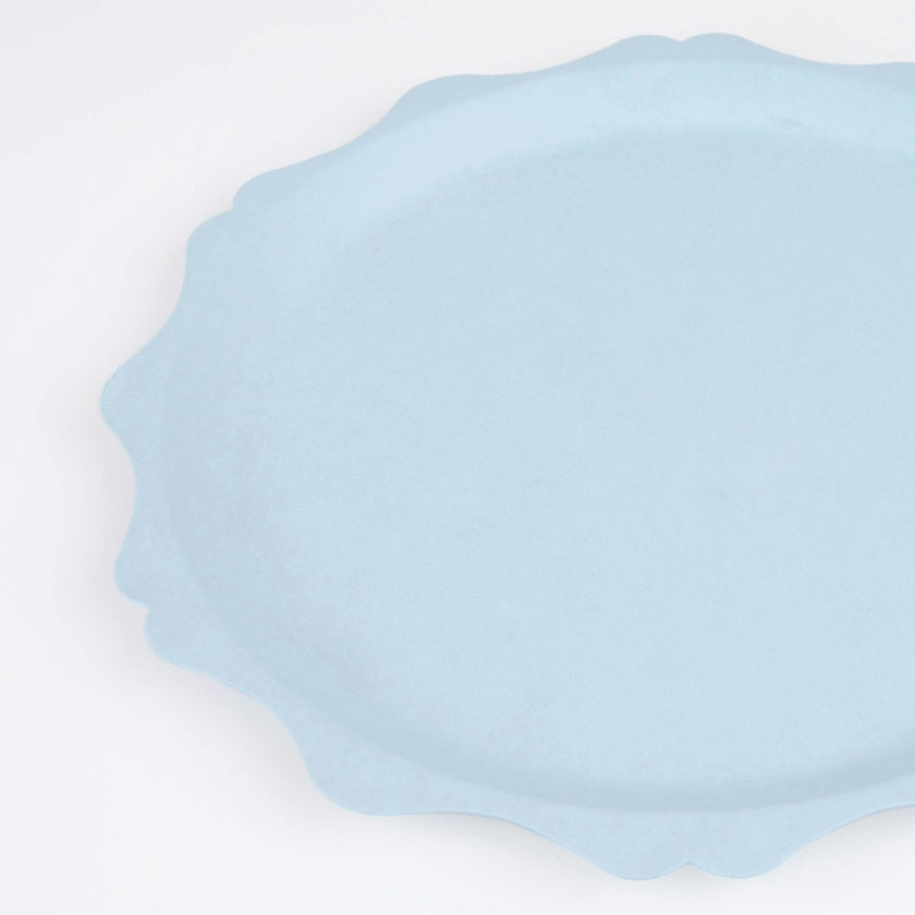 Blue Decorative Edge Compostable Side Plates