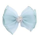 Multicolor Pearl Cluster Bow Clip Set
