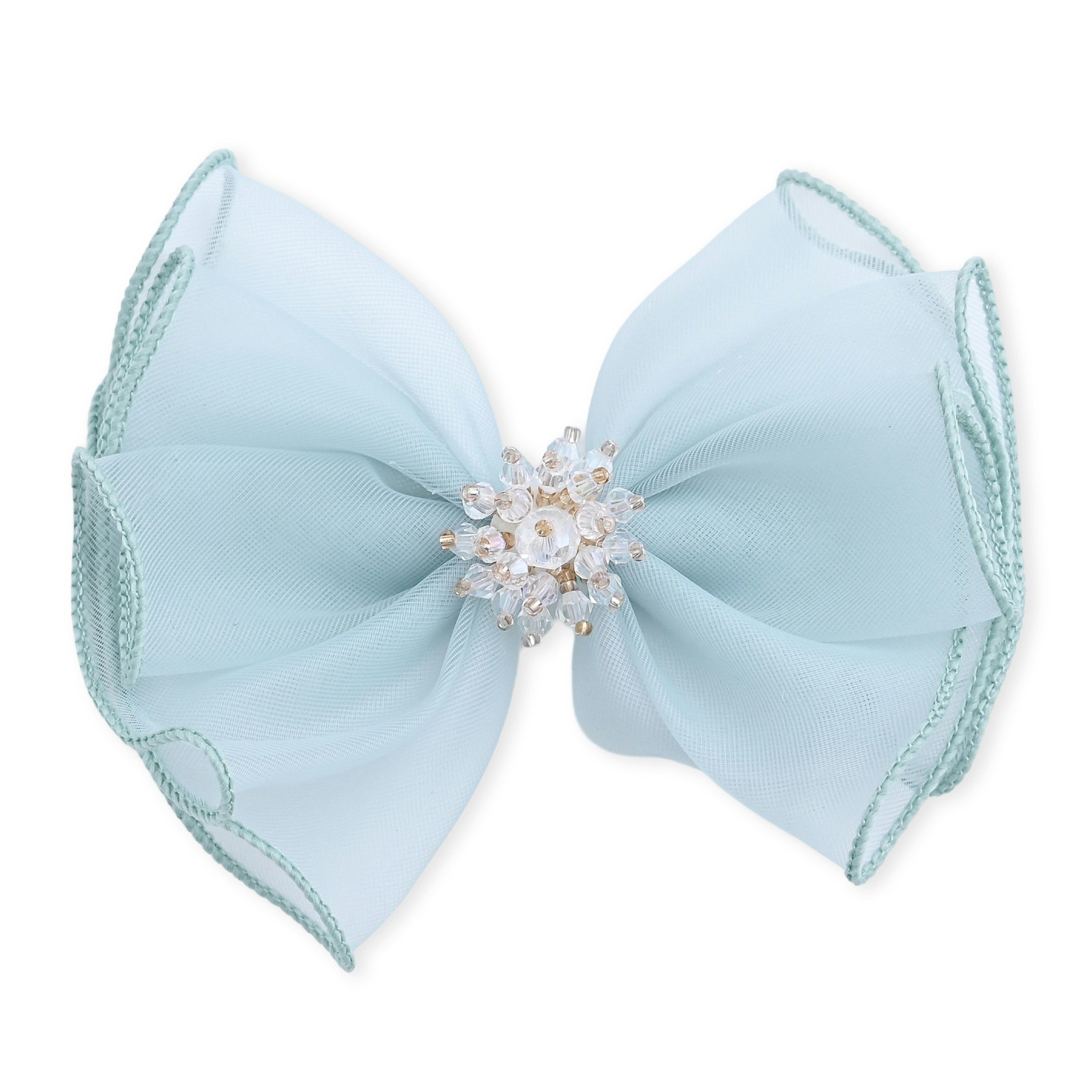 Multicolor Pearl Cluster Bow Clip Set