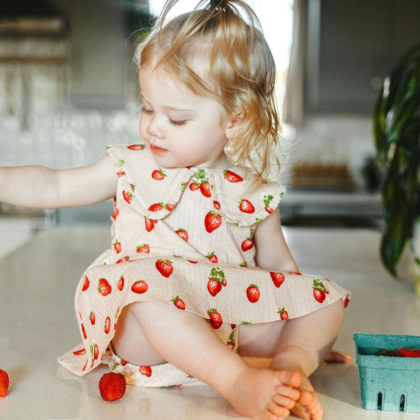 Strawberry Ruffle Collar Dress