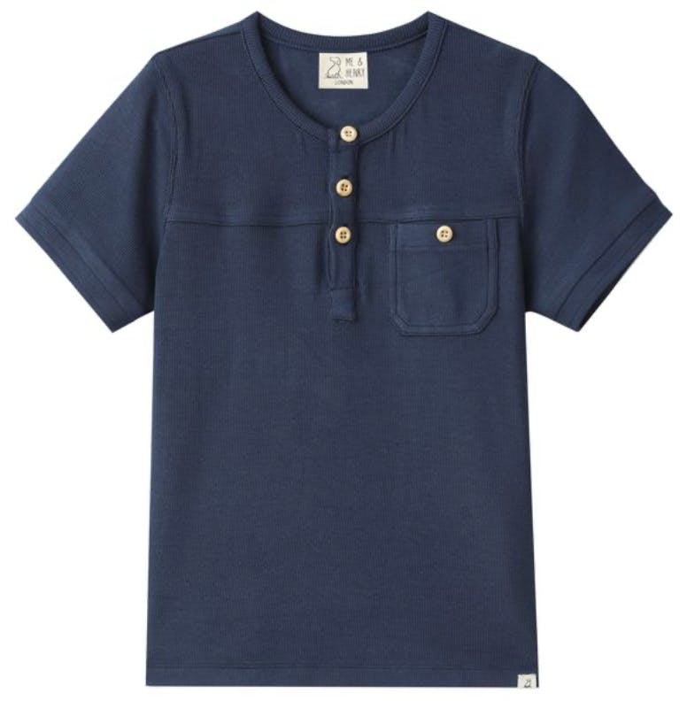 BOARDWALK NAVY Short Sleeved Henley Tee