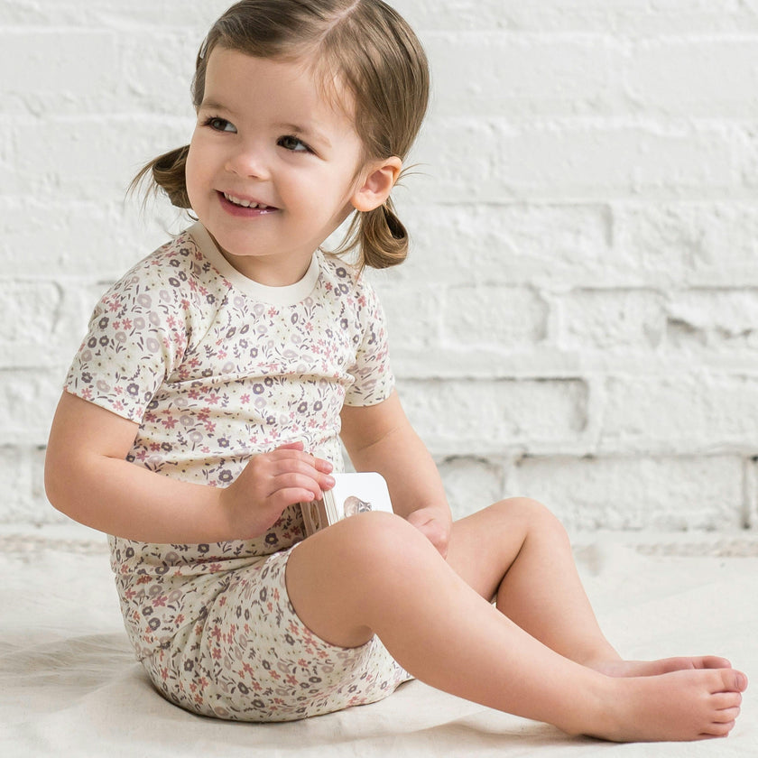 2-Piece Short Sleeve Jammie Set Wave Stripe / Rain