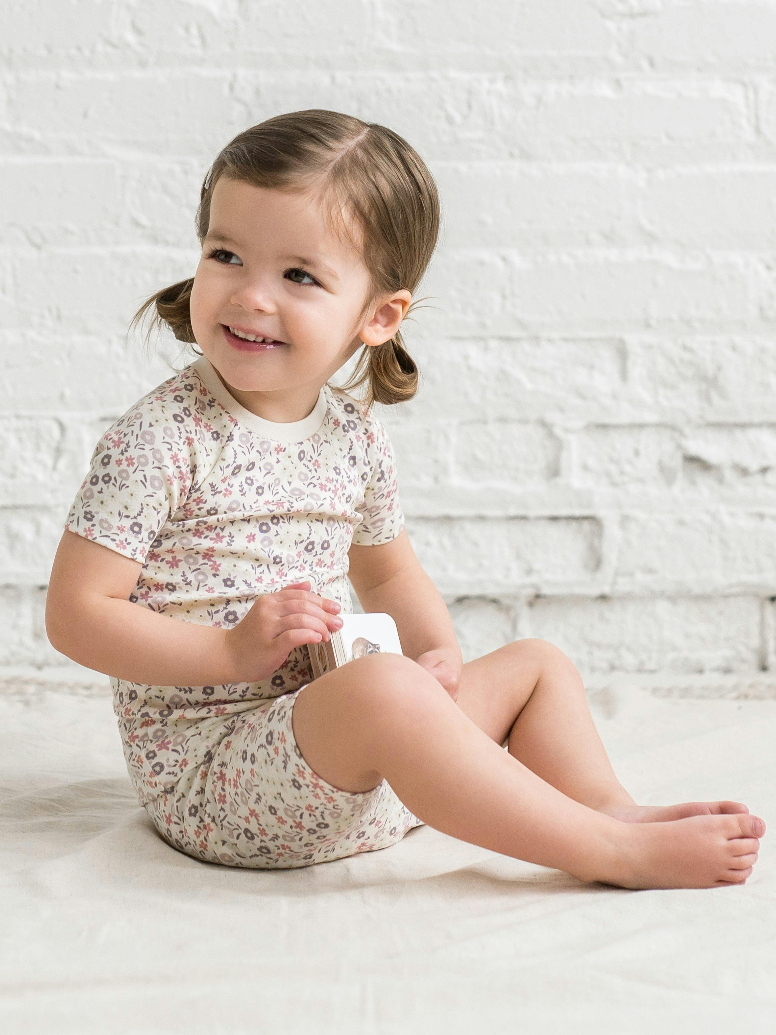 2-Piece Short Sleeve Jammie Set Wave Stripe / Rain