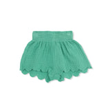 Solid Muslin Ming Green - Scallop Short