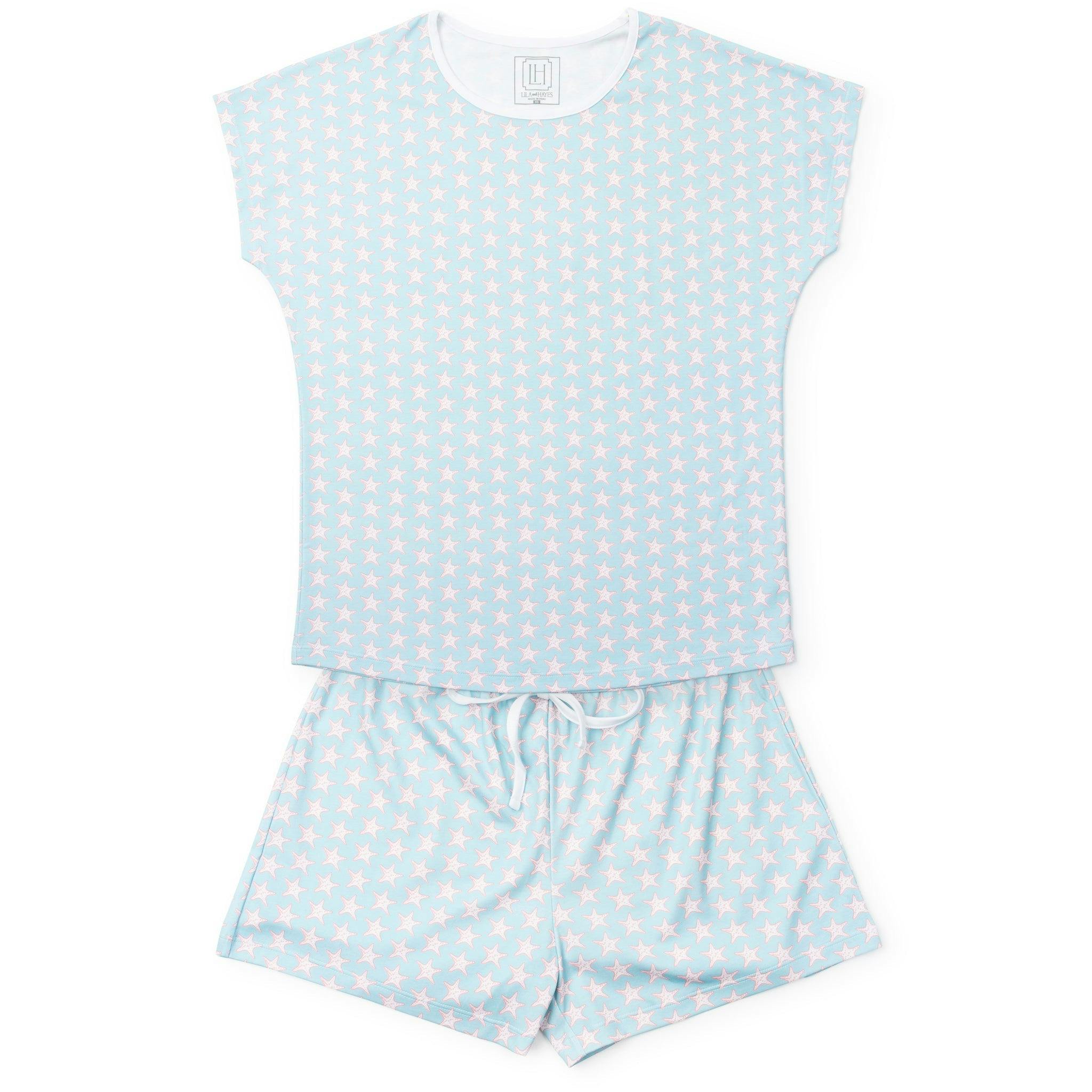 Riley Women's Pajama Short Set - Seaside Starfish
