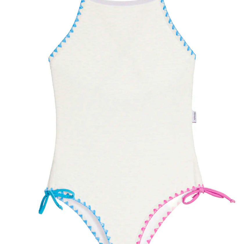 Sari Embroidered Trim One Piece Swimsuit