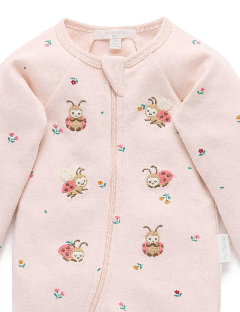 Thick Zip Growsuit Set Sweet Pea Print