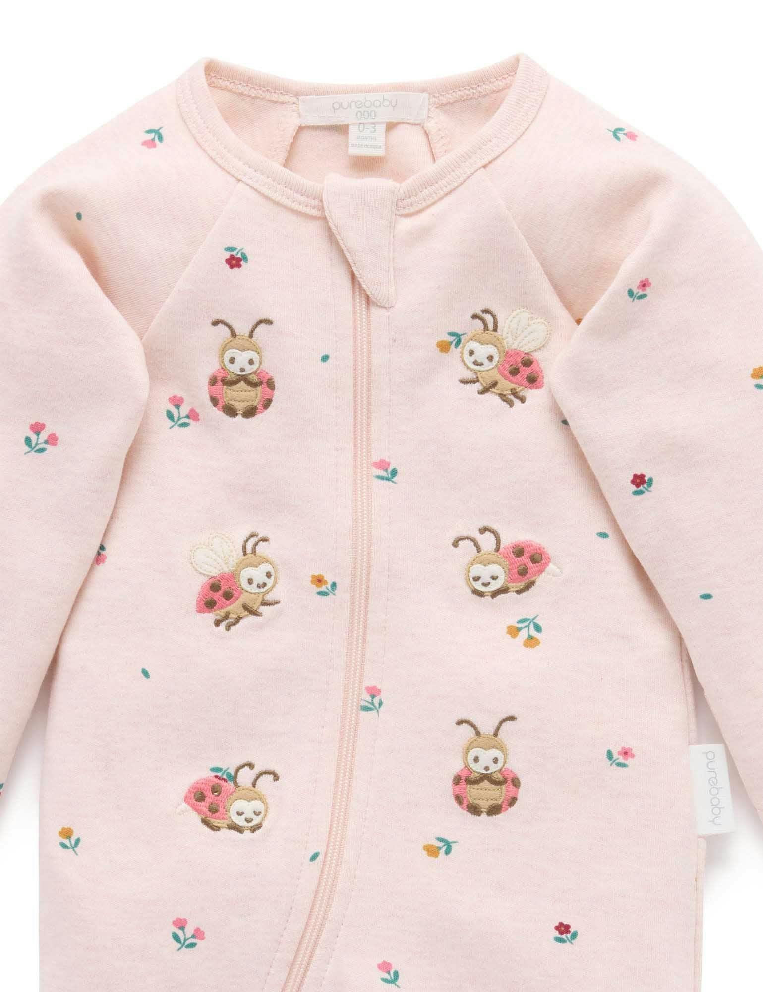 Thick Zip Growsuit Set Sweet Pea Print