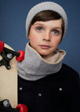 The Cashmere Beige Grey Reversible Snood