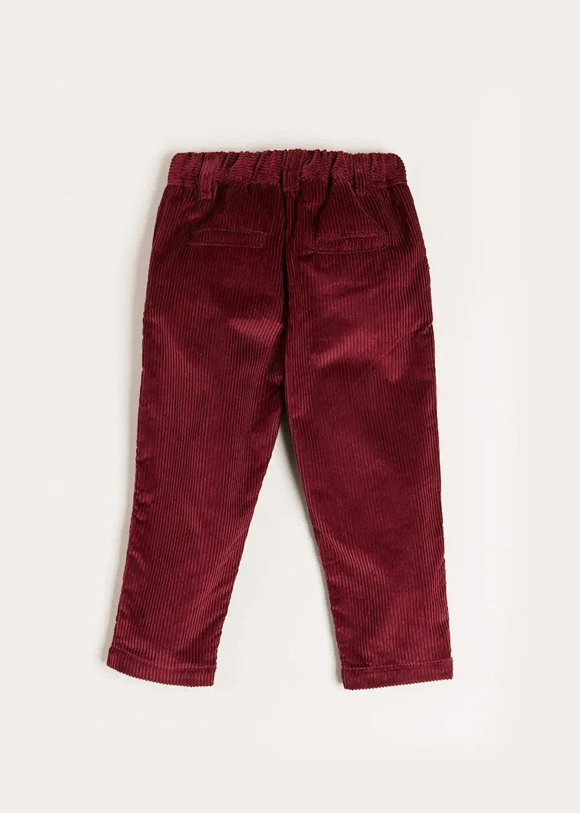 Corduroy Trousers in Burgundy (18mths-5yrs)